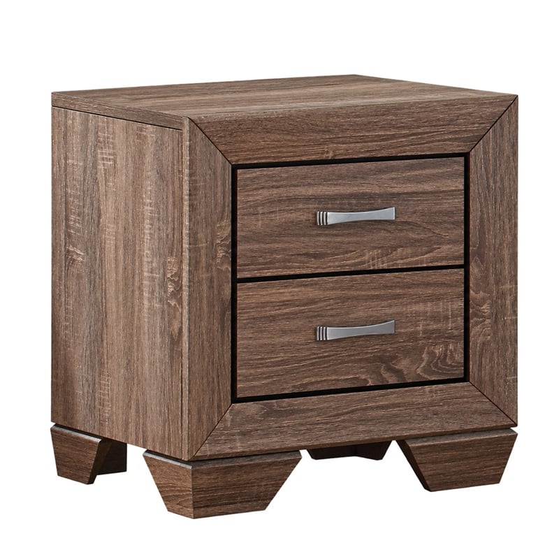 Queen Bedroom Set- Brown- 2 Piece Set with Nightstand