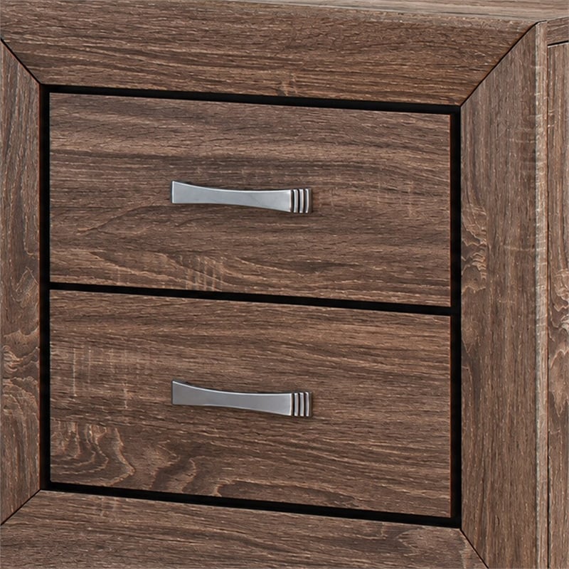 Queen Bedroom Set- Brown- 2 Piece Set with Nightstand