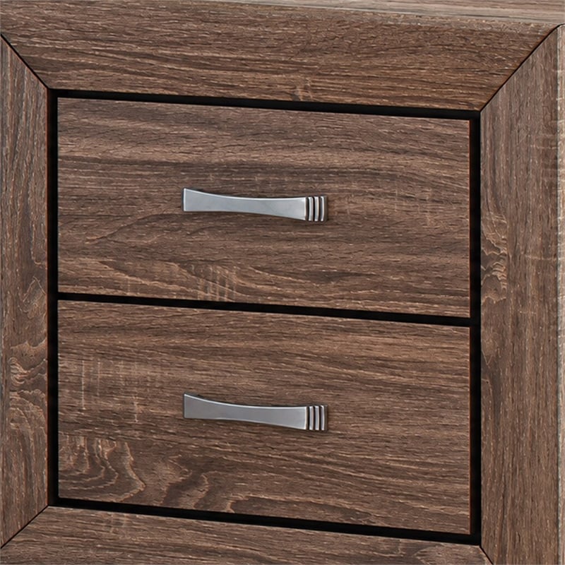 Queen Bedroom Set- Brown- 3 Piece Set with 2 Nightstands