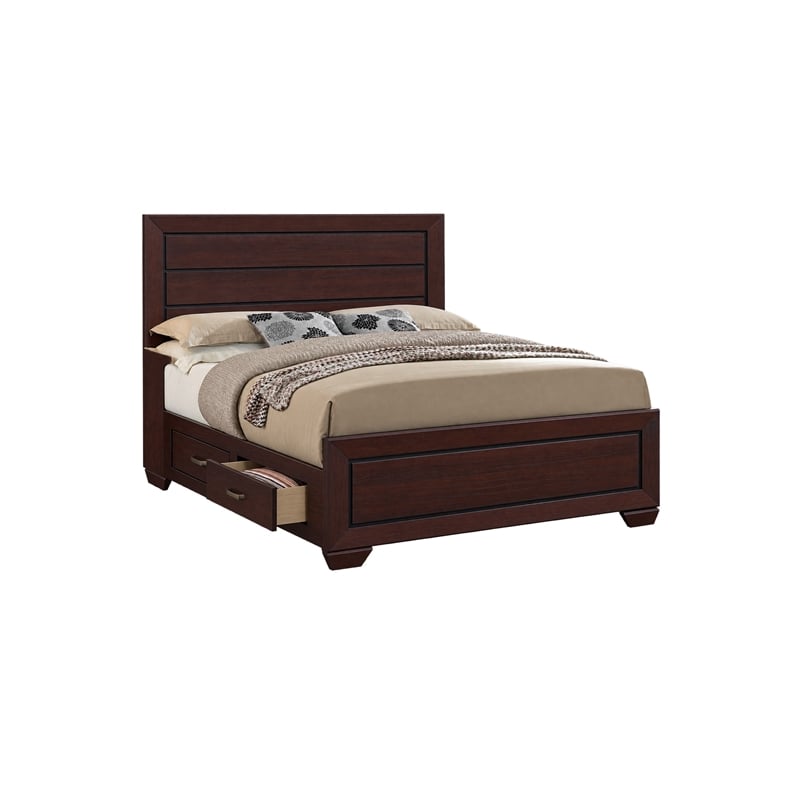 Queen Bedroom Set- Brown- 2 Piece Set with Nightstand