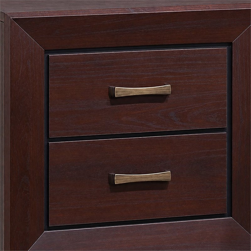 Queen Bedroom Set- Brown- 2 Piece Set with Nightstand