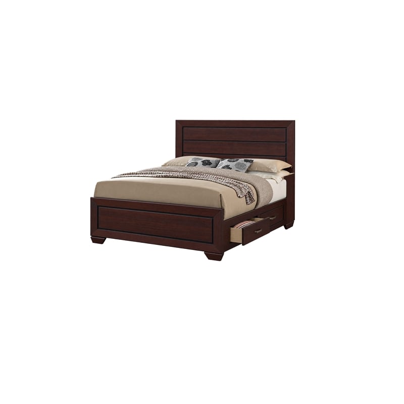 Queen Bedroom Set- Brown- 3 Piece Set with 2 Nightstands
