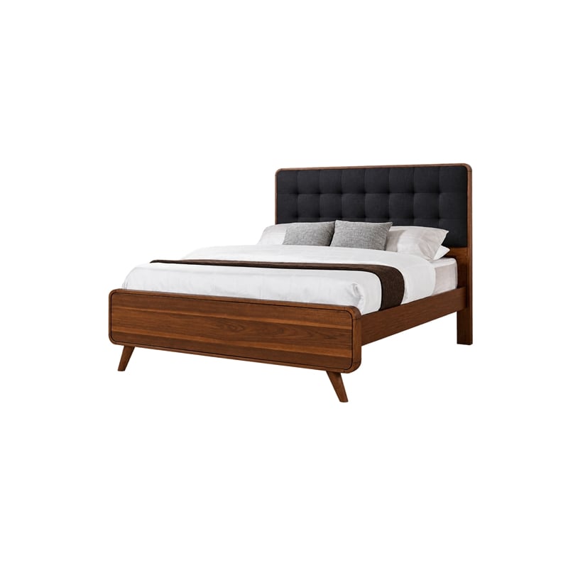 Queen Bedroom Set- Brown and Gray- 2 Piece Set with Nightstand