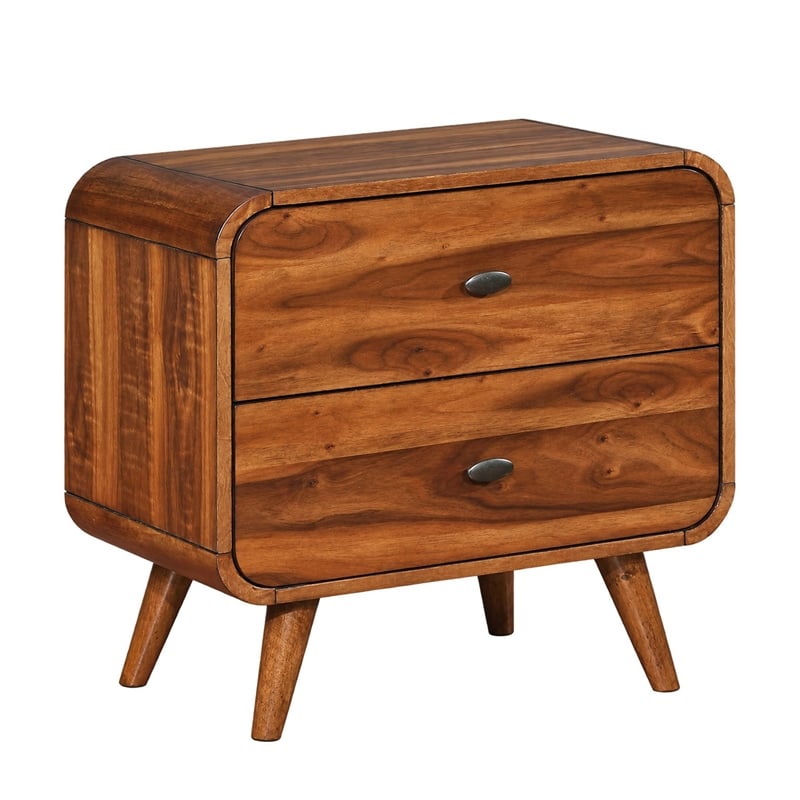 Queen Bedroom Set- Brown and Gray- 2 Piece Set with Nightstand