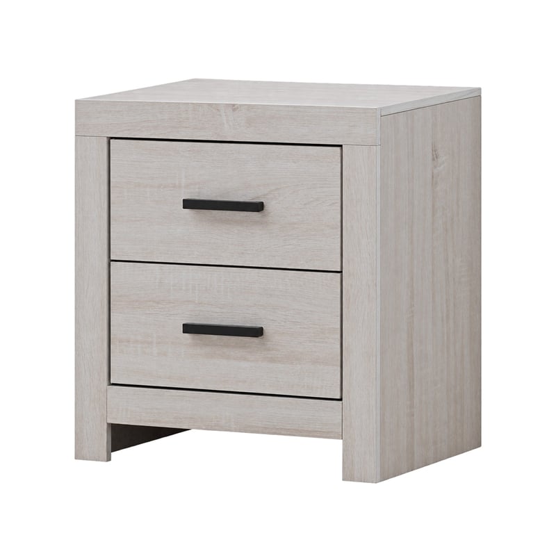 Queen Bedroom Set- Storage Design- White- 3 Piece Set with 2 Nightstands