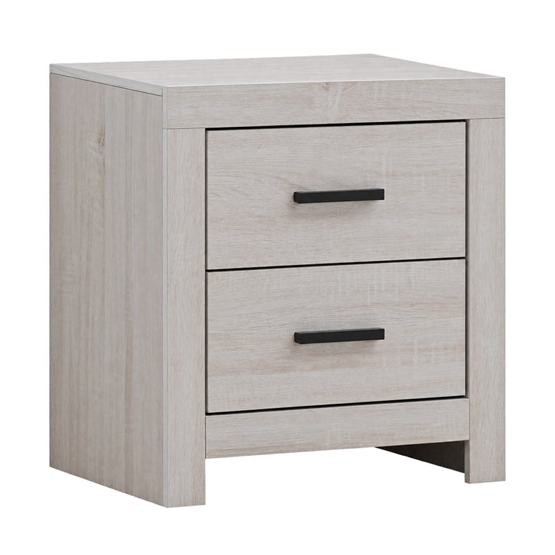 Queen Bedroom Set- Storage Design- White- 3 Piece Set with 2 Nightstands