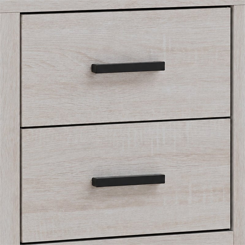 Queen Bedroom Set- Storage Design- White- 3 Piece Set with 2 Nightstands