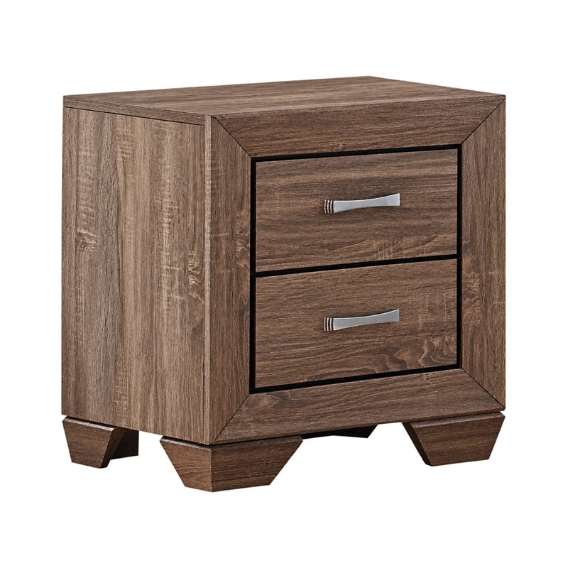 California King Bedroom Set- Storage- Brown- 2 Piece Set with Nightstand