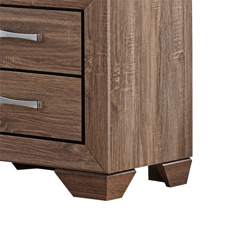 California King Bedroom Set- Storage- Brown- 2 Piece Set with Nightstand