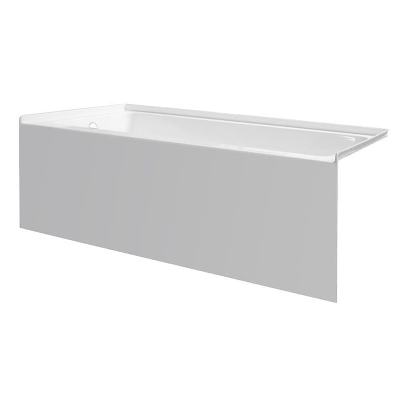 Valley Acrylic 60X30 Left Hand Drain Bathtub w/ Smooth Integral Skirt in White