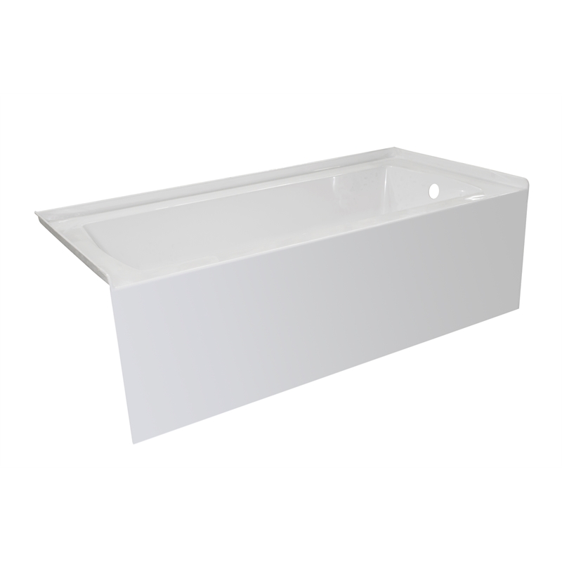 Valley Acrylic OVO 60X30 Right Hand Drain Bathtub Smooth Integral Skirt in White