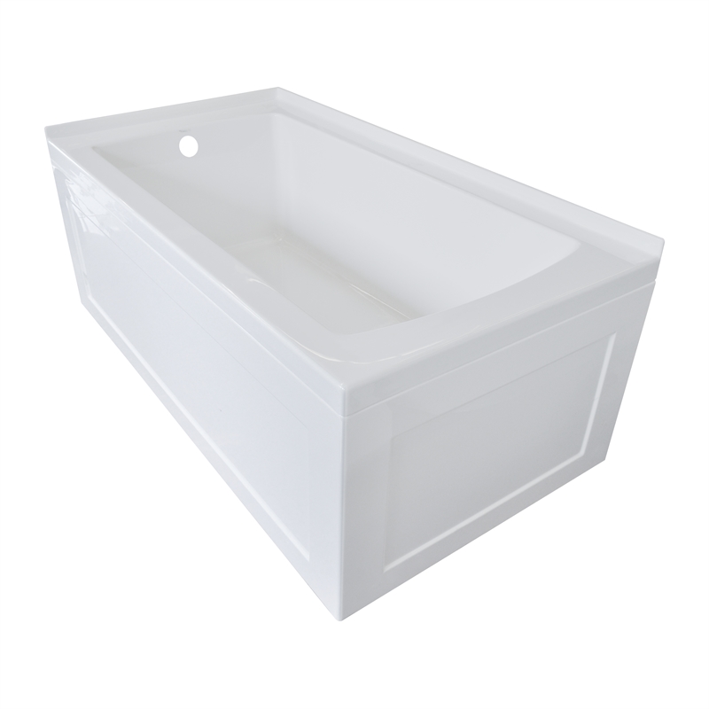 OVO Acrylic 60X32 Left Hand Drain Bathtub w/Integral Skirt in White