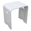 Valley Acrylic 19 Tall VA-4002 Stone Resin Rectangular Bathroom Stool in White