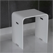 Valley Acrylic 19 Tall VA-4002 Stone Resin Rectangular Bathroom Stool in White