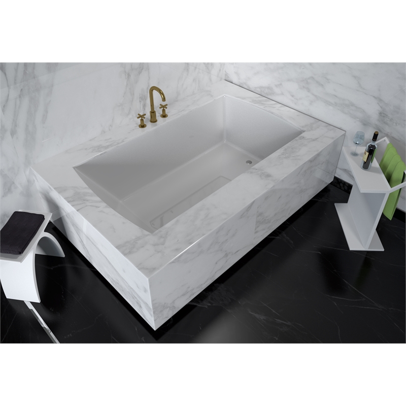 Valley Acrylic OVO 72 X 36 Rectangular Undermount Bathtub in White