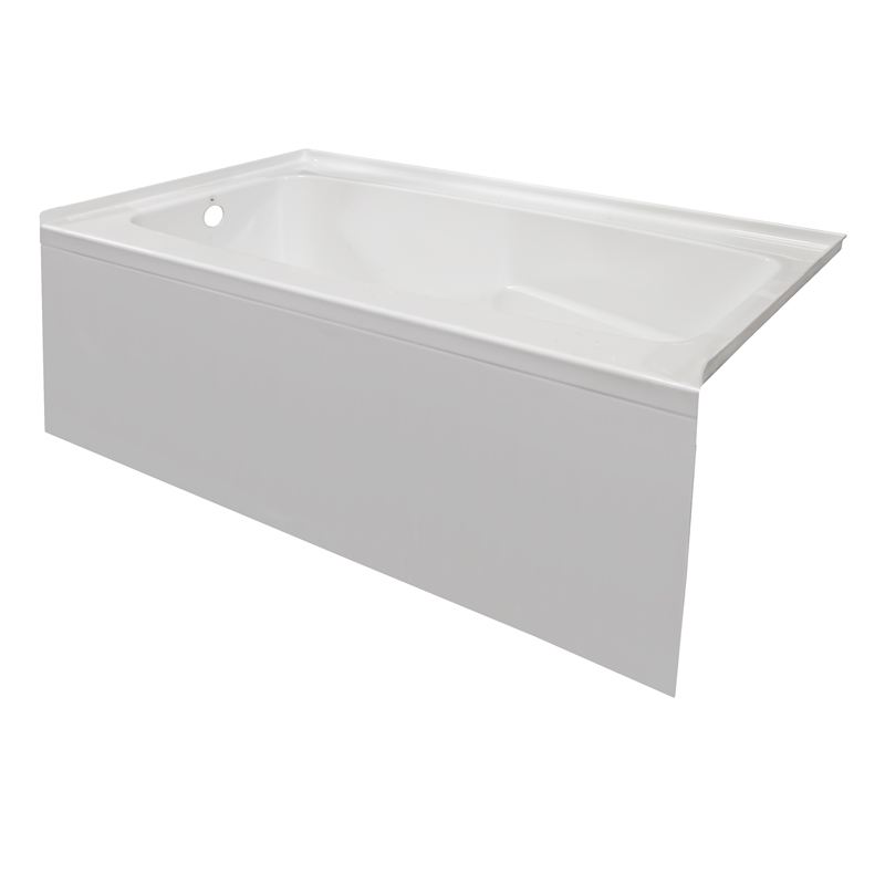 Valley Acrylic In pSTARK 60X30 Left Drain Above Floor Rough Bathtub in White