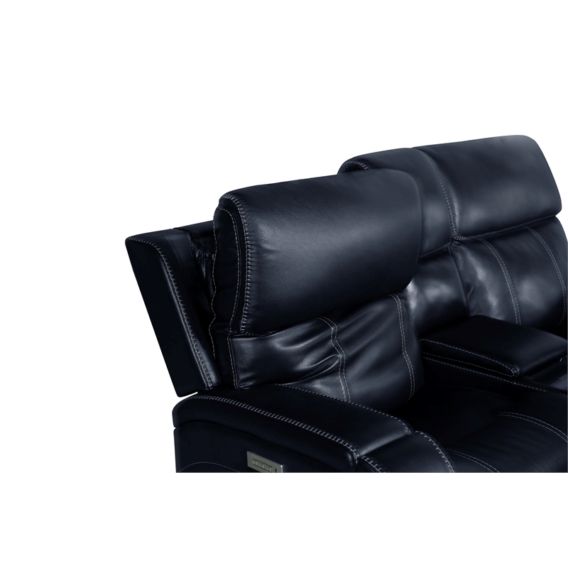 Barcalounger Glenwood Loveseat Console w/Power Recliner in Rainer Ocean