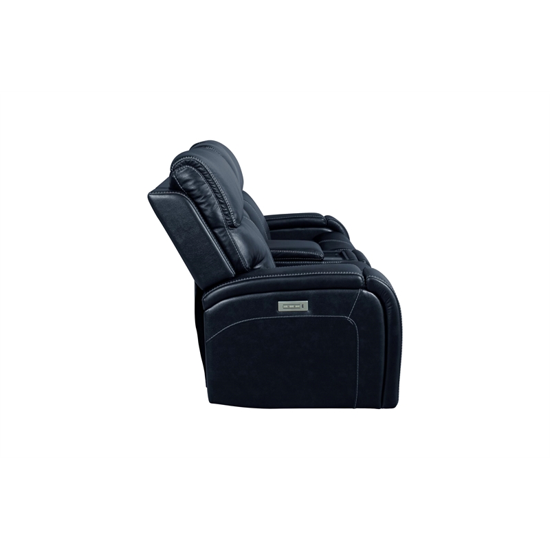 Barcalounger Glenwood Loveseat Console w/Power Recliner in Rainer Ocean