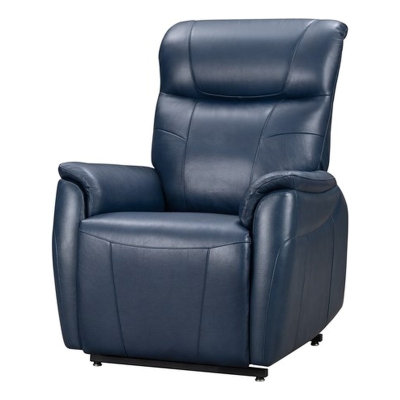 Barcalounger Leighton Power Lift Recliner in Marco Navy Blue