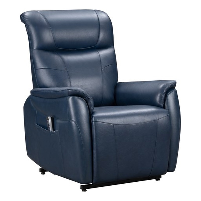 Barcalounger Leighton Power Lift Recliner in Marco Navy Blue