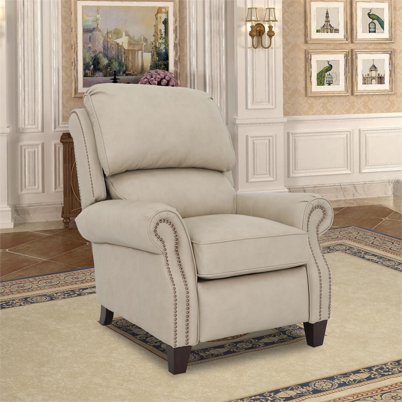 Barcalounger Churchill Push Thru The Arms Recliner in Cashmere Stone