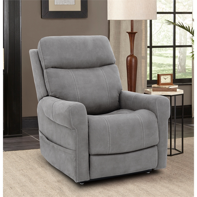 Barcalounger Lloyd Power Lift Recliner w/3 Zone Heat in Stonewash Dove