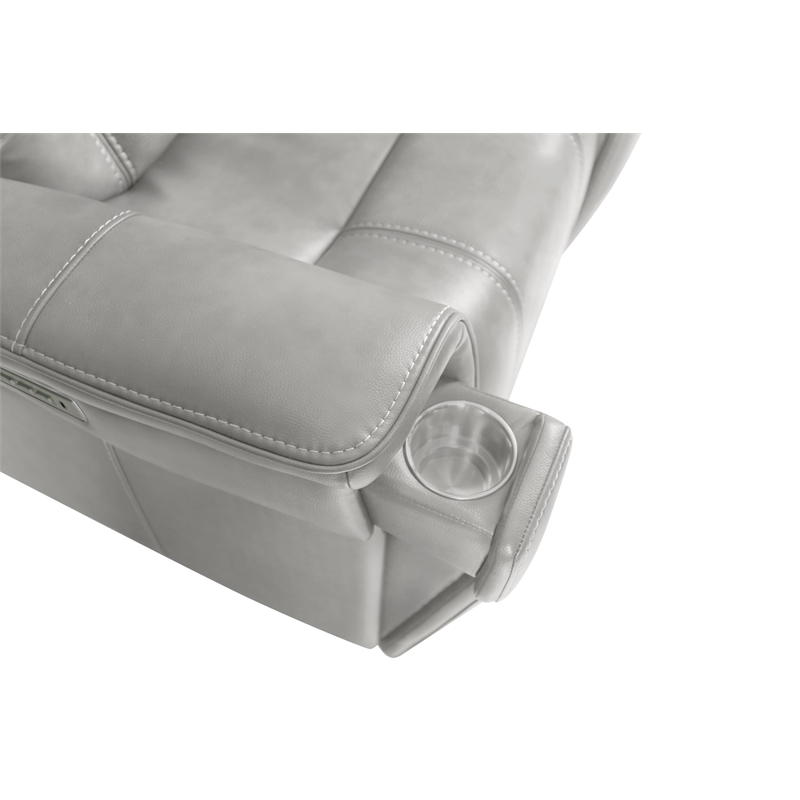 Barcalounger Sanibel Console Loveseat w/Power Recliner in Rainer Dove