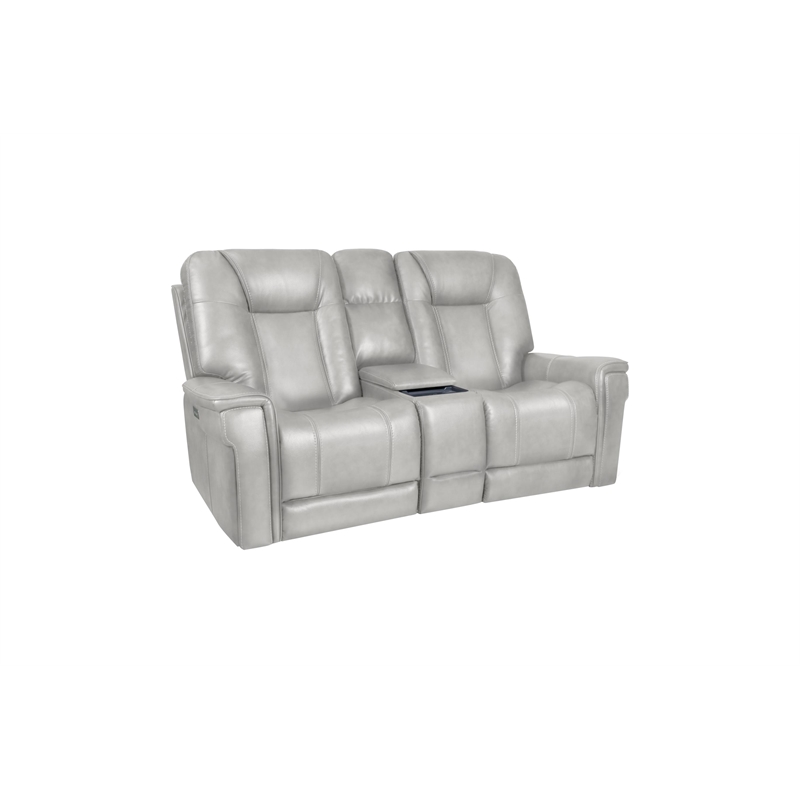 Barcalounger Sanibel Console Loveseat w/Power Recliner in Rainer Dove