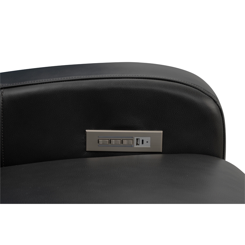 Barcalounger Ayden Power Reclining Loveseat in Elway Dark Gray