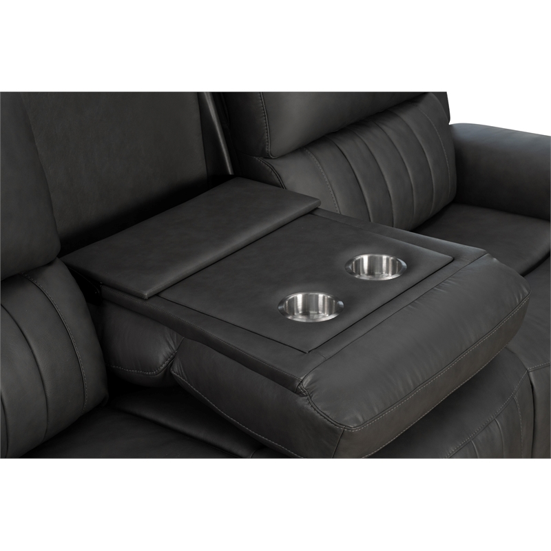 Barcalounger Holders Pierce Zero Gravity Power Reclining Sofa in Dark Gray