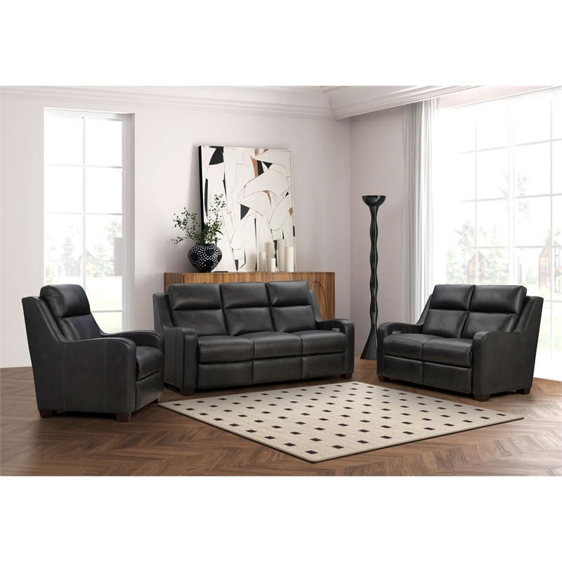 Barcalounger Ayden Power Reclining Sofa in Elway Dark Gray