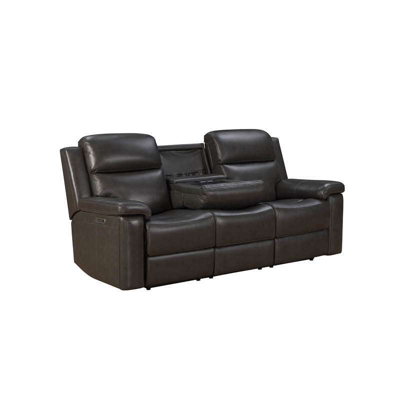 Barcalounger Leon Power Reclining Sofa w/ Heat & Massage in Matteo Smokey Gray