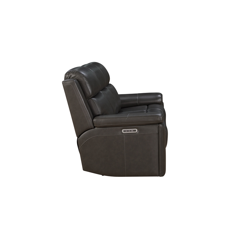 Barcalounger Leon Power Reclining Sofa w/ Heat & Massage in Matteo Smokey Gray