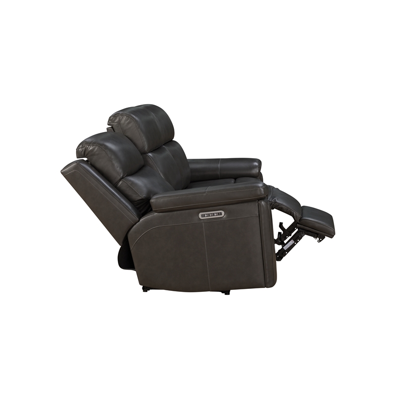 Barcalounger Leon Power Reclining Sofa w/ Heat & Massage in Matteo Smokey Gray