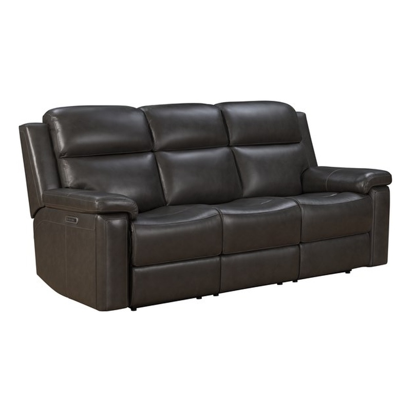 Barcalounger Leon Power Reclining Sofa w/ Heat & Massage in Matteo Smokey Gray