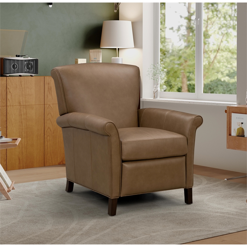 Barcalounger Phoebe Push Thru The Arms Recliner in Hillwood Toffee