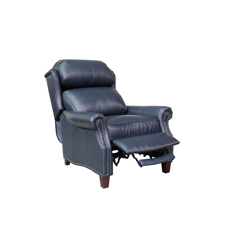 Barcalounger Meade Push Thru The Arms Recliner in Shoreham Blue