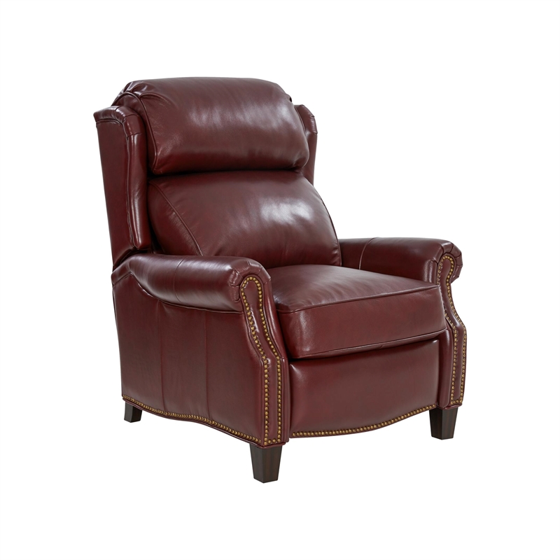 Barcalounger Meade Push Thru The Arms Recliner in Marisol Cabernet