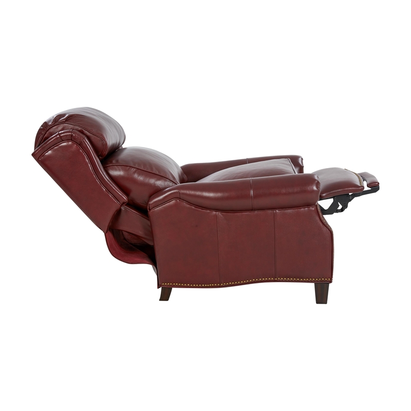 Barcalounger Meade Push Thru The Arms Recliner in Marisol Cabernet