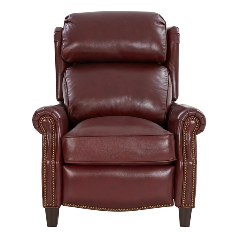 Barcalounger Meade Push Thru The Arms Recliner in Marisol Cabernet