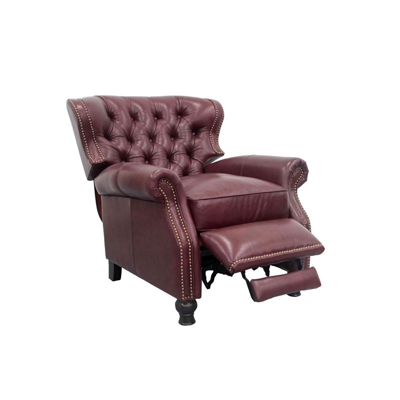 Barcalounger Presidential Push Thru The Arms Recliner in Shoreham Wine