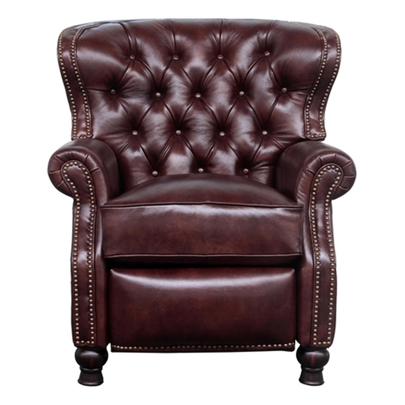 Barcalounger Presidential Push Thru The Arms Recliner in Wenlock Fudge