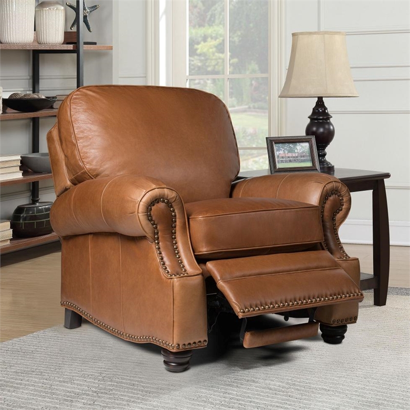 Barcalounger Longhorn Push Thru The Arms Recliner in Chaps Saddle