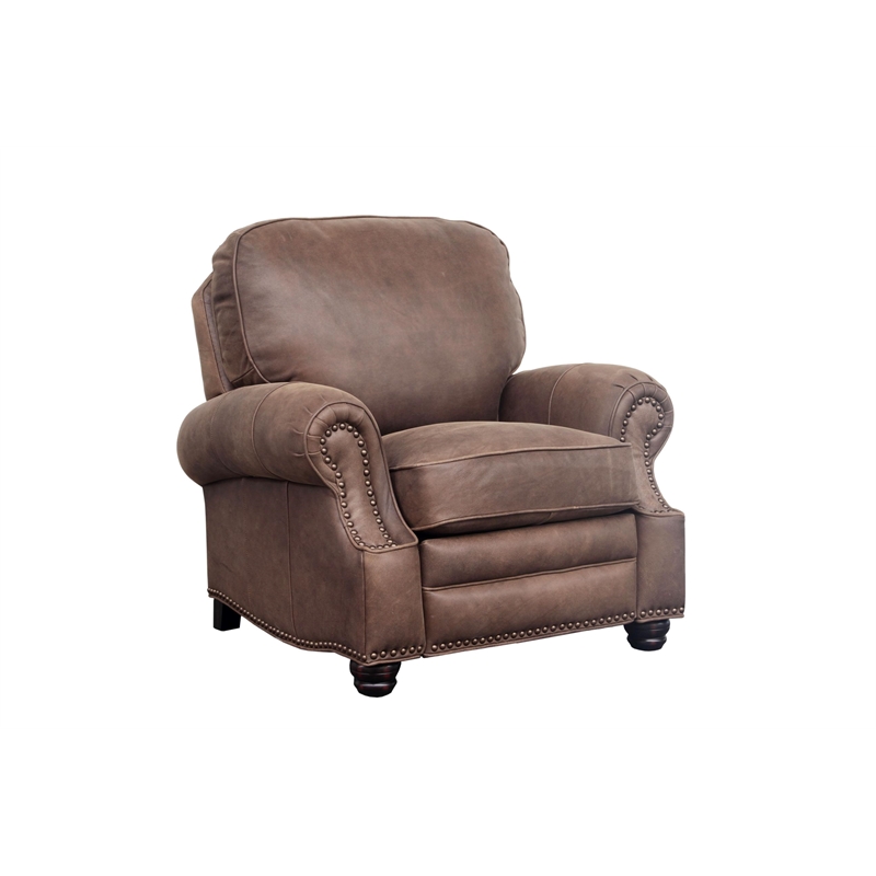 Barcalounger Longhorn Push Thru The Arms Recliner in Dark Sanded Bomber