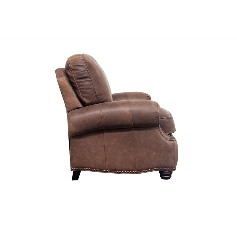 Barcalounger Longhorn Push Thru The Arms Recliner in Dark Sanded Bomber