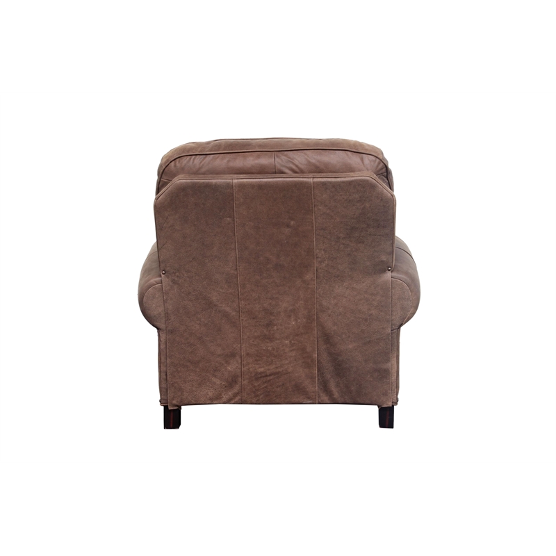 Barcalounger Longhorn Push Thru The Arms Recliner in Dark Sanded Bomber