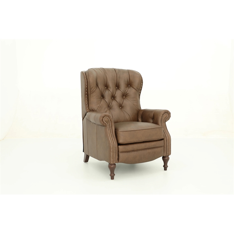 Barcalounger Kendall Push Thru The Arms Recliner in Oasis Walnut