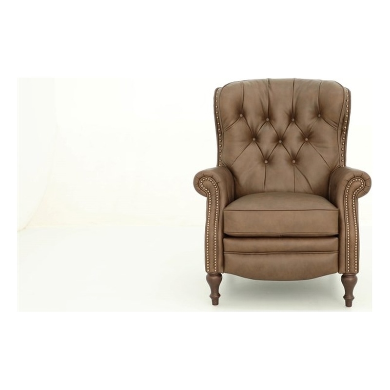 Barcalounger Kendall Push Thru The Arms Recliner in Oasis Walnut
