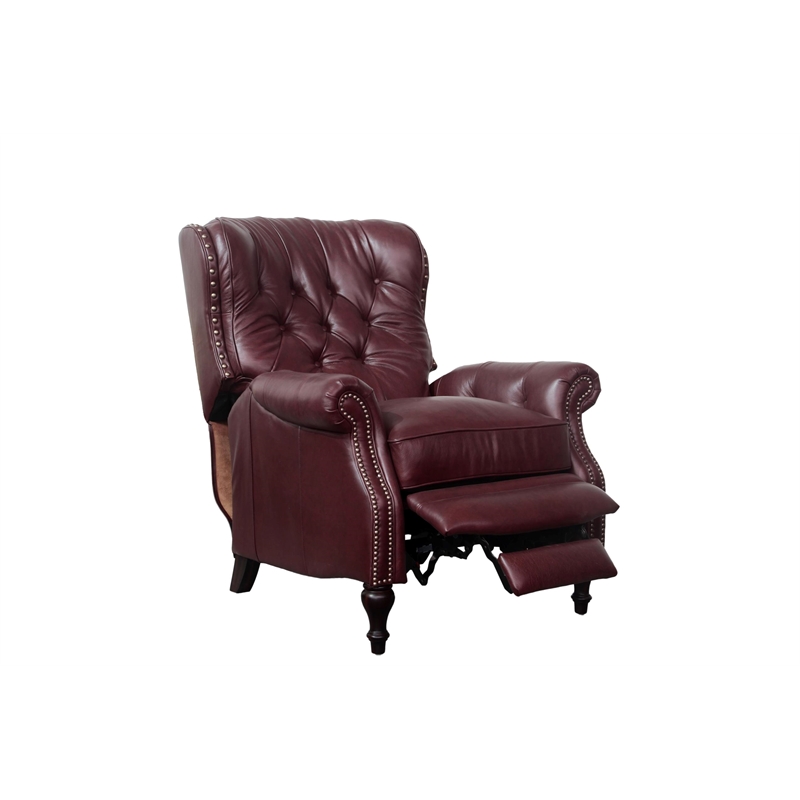 Barcalounger Kendall Push Thru The Arms Recliner in Shoreham Wine