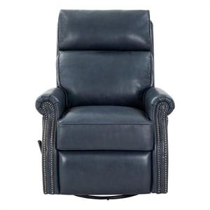 Barcalounger Crews Swivel Glider Recliner in Barone Navy Blue